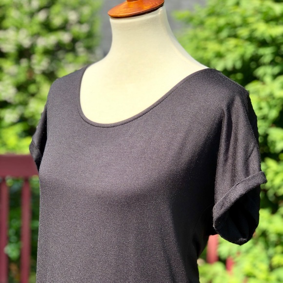 Athleta Crossback Black Sweatshirt Dress Sz M - Picture 2 of 7
